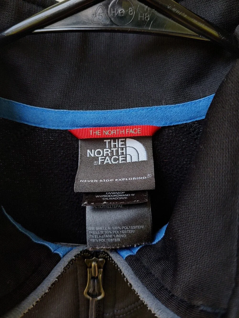 The North Face Black Quarter-Zip Performance Pullover with Blue Trim